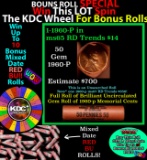 CRAZY Penny Wheel Buy THIS 1960-p solid Red BU Lincoln 1c roll & get 1-10 BU Red rolls FREE WOW