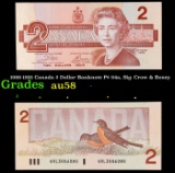 1986-1991 Canada 2 Dollar Banknote P# 94a, Sig. Crow & Bouey Grades Choice AU/BU Slider