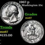 1967-p Washington Quarter 25c Grades GEM++ Unc