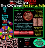 CRAZY Penny Wheel Buy THIS 2001-d solid Red BU Lincoln 1c roll & get 1-10 BU Red rolls FREE WOW