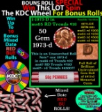 INSANITY The CRAZY Penny Wheel 1000’s won so far, WIN this 1973-d BU RED roll get 1-10 FREE