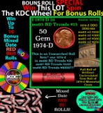 INSANITY The CRAZY Penny Wheel 1000’s won so far, WIN this 1974-d BU RED roll get 1-10 FREE