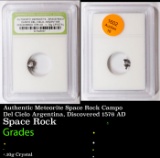 Authentic Meteorite Space Rock Campo Del Cielo Argentina, Discovered 1576 AD Graded By INB