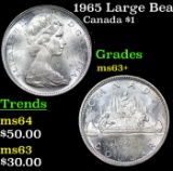 1965 Large Beads, Blunt 5 Canada Dollar 1 Grades Select+ Unc