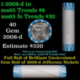 Shotgun Jefferson 5c roll, 2008-d 40 pcs Bank Wrapper