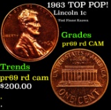 Proof 1963 Lincoln Cent TOP POP! 1c Graded pr69 rd CAM BY SEGS