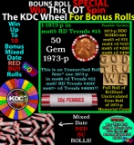 INSANITY The CRAZY Penny Wheel 1000’s won so far, WIN this 1973-p BU RED roll get 1-10 FREE