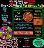 CRAZY Penny Wheel Buy THIS 1978-d solid Red BU Lincoln 1c roll & get 1-10 BU Red rolls FREE WOW