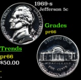 Proof 1969-s Jefferson Nickel 5c Grades GEM+ Proof