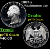 Proof 1987-s Washington Quarter 25c Grades GEM++ Proof Deep Cameo