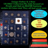 Unique Father & 2 Sons US ONLY Collection,The kids focused on Proofs and Dad on SILVER business stri