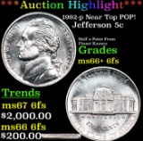 ***Auction Highlight*** 1992-p Jefferson Nickel Near Top POP! 5c Graded GEM++ 6fs BY USCG (fc)