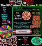 INSANITY The CRAZY Penny Wheel 1000’s won so far, WIN this 1982-d BU RED roll get 1-10 FREE