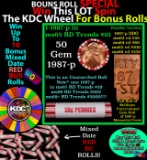 INSANITY The CRAZY Penny Wheel 1000’s won so far, WIN this 1987-p BU RED roll get 1-10 FREE