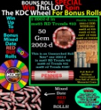1-10 FREE BU RED Penny rolls with win of this 2002-p SOLID RED BU Lincoln 1c roll incredibly FUN whe