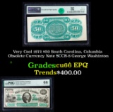 Very Cool 1872 $50 South Carolina, Columbia Obsolete Currency Note SCCR-8 George Washinton Graded cu