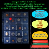 Unique Father & 2 Sons US ONLY Collection,The kids focused on Proofs and Dad on SILVER business stri