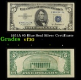 1953A $5 Blue Seal Silver Certificate Grades vf++