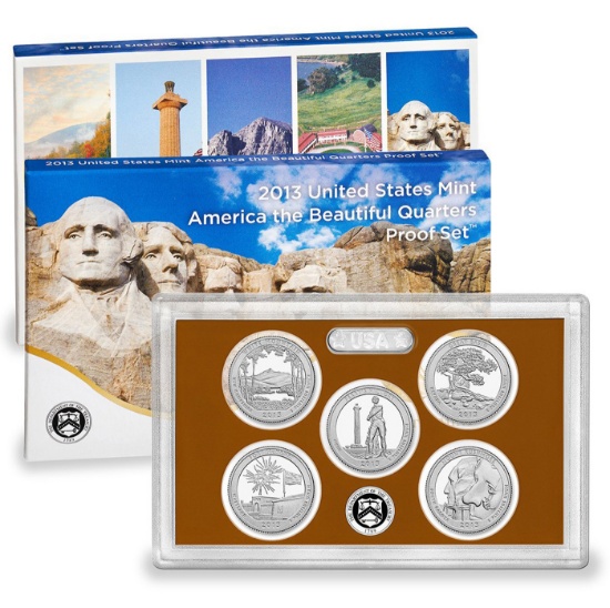 2013 United States Mint America the Beautiful Quarters Proof Set w/Box & COA