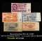 Denomination Set of 5 1961 Soviet Russian Notes - 1, 3, 5, 10, and 25 Rubles