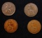 Group of 4 Coins, Great Britain Pennies, 1862, 1915, 1917, 1919 .