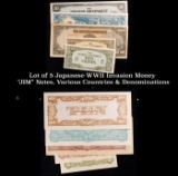 Lot of 5 Japanese WWII Invasion Money 