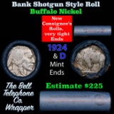 Buffalo Nickel Shotgun Roll in Old Bank Style 'Bell Telephone' Wrapper 1924 & d Mint Ends