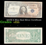 1957B $1 Blue Seal Silver Certificate Grades vf+