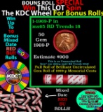 1-10 FREE BU RED Penny rolls with win of this 1964-p SOLID RED BU Lincoln 1c roll incredibly FUN whe
