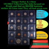 Unique Father & 2 Sons US ONLY Collection,The kids focused on Proofs and Dad on SILVER business stri