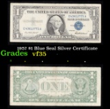 1957 $1 Blue Seal Silver Certificate Grades vf++