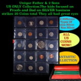 Unique Father & 2 Sons US ONLY Collection,The kids focused on Proofs and Dad on SILVER business stri