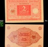 1920 Germany (Weimar) 2 Marks Banknote P# 59 Grades Choice CU