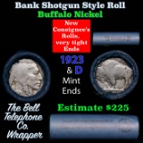Buffalo Nickel Shotgun Roll in Old Bank Style 'Bell Telephone' Wrapper 1923 & d Mint Ends