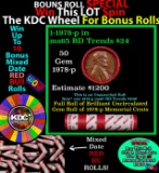 CRAZY Penny Wheel Buy THIS 1978-p solid Red BU Lincoln 1c roll & get 1-10 BU Red rolls FREE WOW