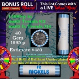 1-5 FREE BU Nickel rolls with win of this 1995-p 40 pcs Brandt $2 Nickel Wrapper
