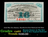 Civil War Era Boston, Hartford & Erie Railroad $35 Note Grades Select CU