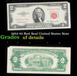 1953 $2 Red Seal United States Note Grades xf details