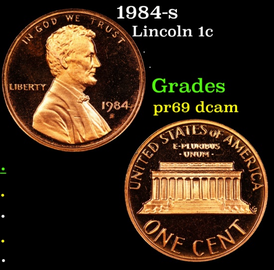 Proof 1984-s Lincoln Cent 1c Grades GEM++ Proof Deep Cameo
