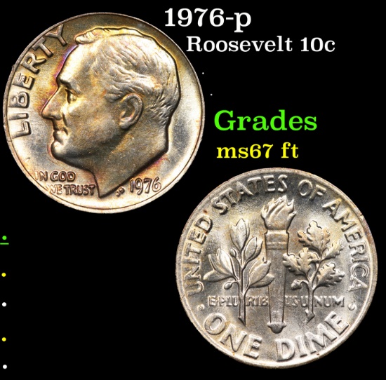 1976-p Roosevelt Dime 10c Grades GEM++ FT