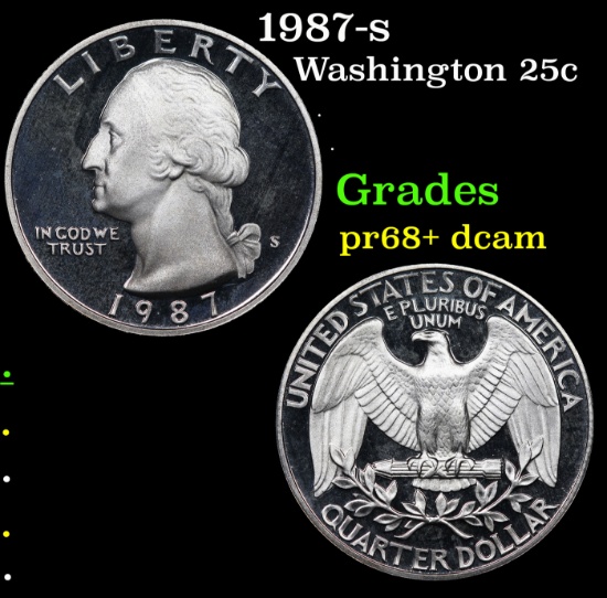 Proof 1987-s Washington Quarter 25c Grades GEM++ Proof Deep Cameo