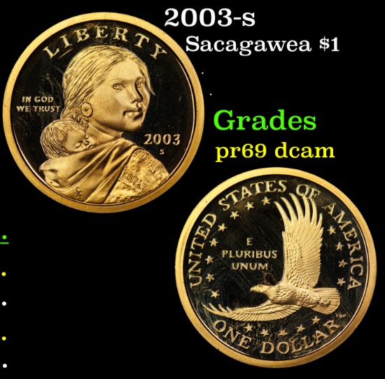 Proof 2003-s Sacagawea Dollar $1 Grades GEM++ Proof Deep Cameo