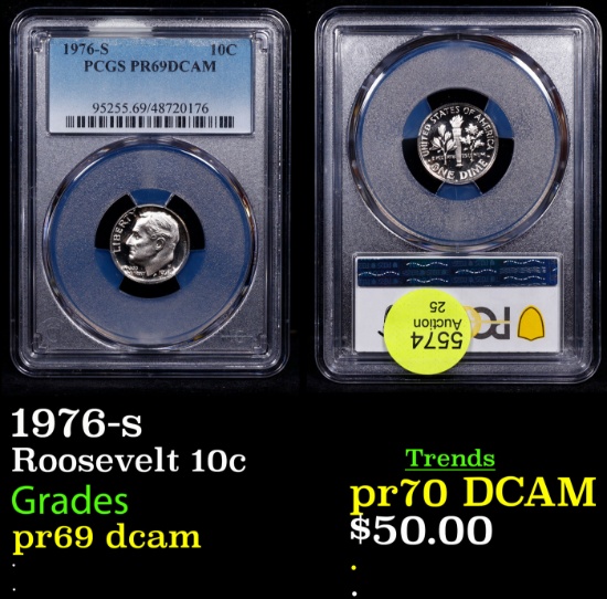 Proof PCGS 1976-s Roosevelt Dime 10c Graded pr69 dcam By PCGS