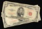 Group $5 Red Seal United States Note Grades vf Grades
