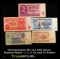 Denomination Set of 5 1961 Soviet Russian Notes - 1, 3, 5, 10, and 25 Rubles