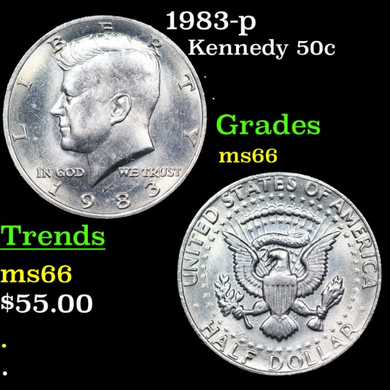 1983-p Kennedy Half Dollar 50c Grades GEM+ Unc