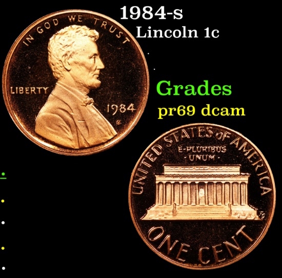 Proof 1984-s Lincoln Cent 1c Grades GEM++ Proof Deep Cameo