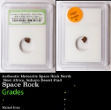 Authentic Meteorite Space Rock North West Africa, Sahara Desert Find Graded By INB
