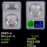 NGC 1885-o Morgan Dollar $1 Graded ms64 By NGC