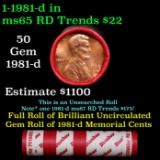 BU Shotgun Lincoln 1c roll, 1981-d 50 pcs Bank Wrapper 50c